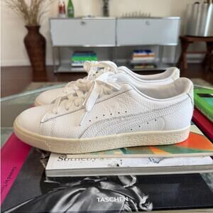 Puma Clyde Premium White Leather Frosted Ivory 394834-01